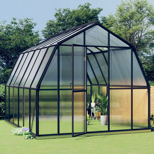 Harper Greenhouse with Base Frame Anthracite 9.53 m² Aluminium