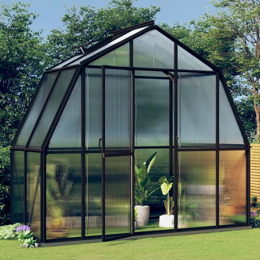 Harper Greenhouse with Base Frame Anthracite 3.3 m² Aluminium