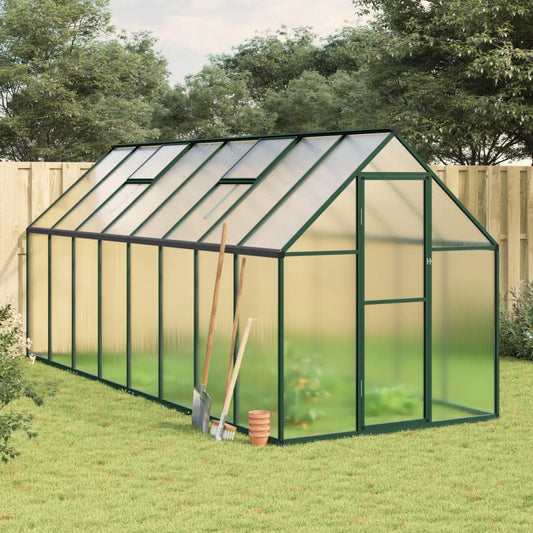 Howard Greenhouse with Base Frame Green 445x169x195 cm Aluminium