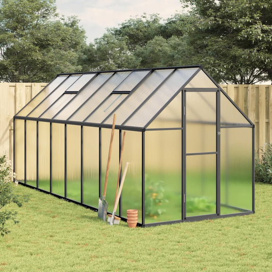 Howard Greenhouse with Base Frame Anthracite 445x169x195 cm Aluminium